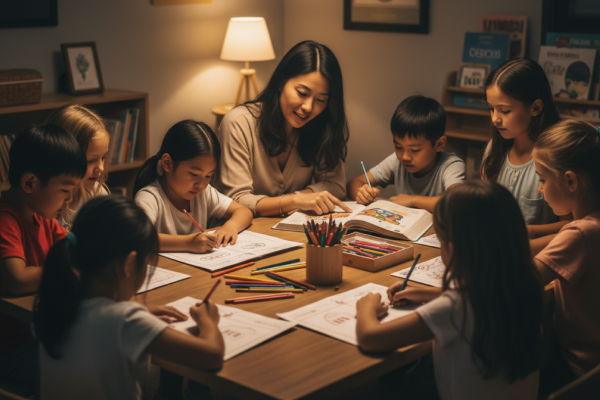 Children's Sunday school class learning together